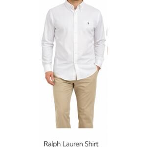 Ralph Lauren Shirt Mens L White Button Down Classic Fit Pony Logo